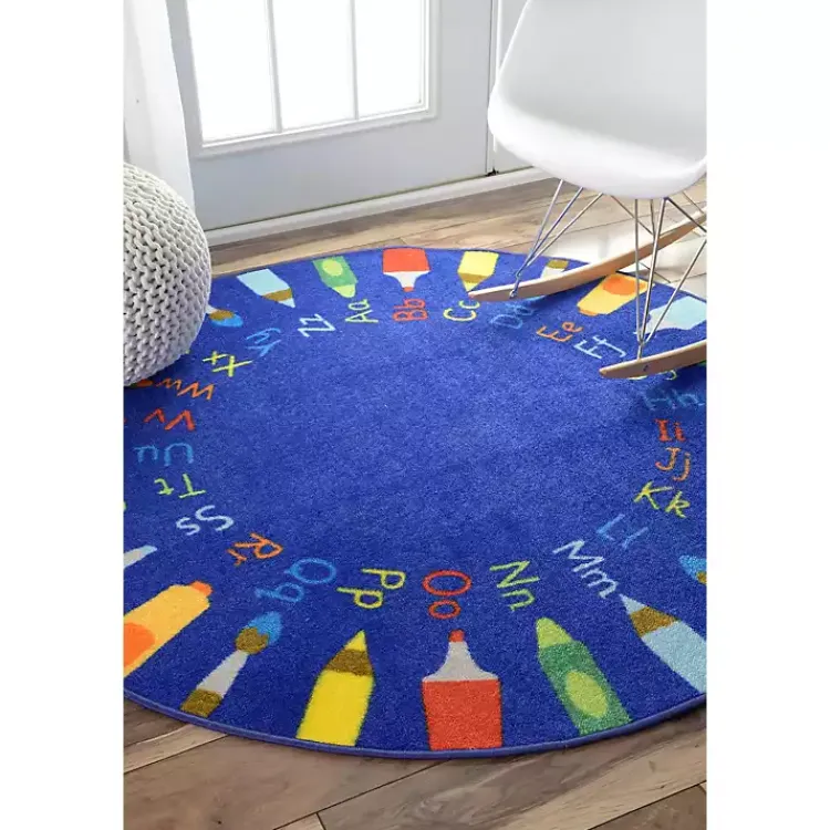 Kirklands Home Rainbow Alphabet Round Rug, 8 ft. Multi Discount