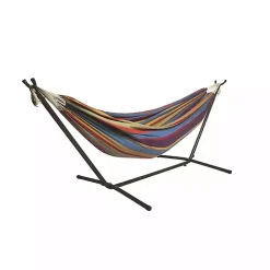 Kirklands Home Rainbow Double Hammock with Stand and Carry Bag Multi Outlet