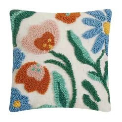 Pillows>Kirklands Home Rainbow Florals Hooked Wool Pillow