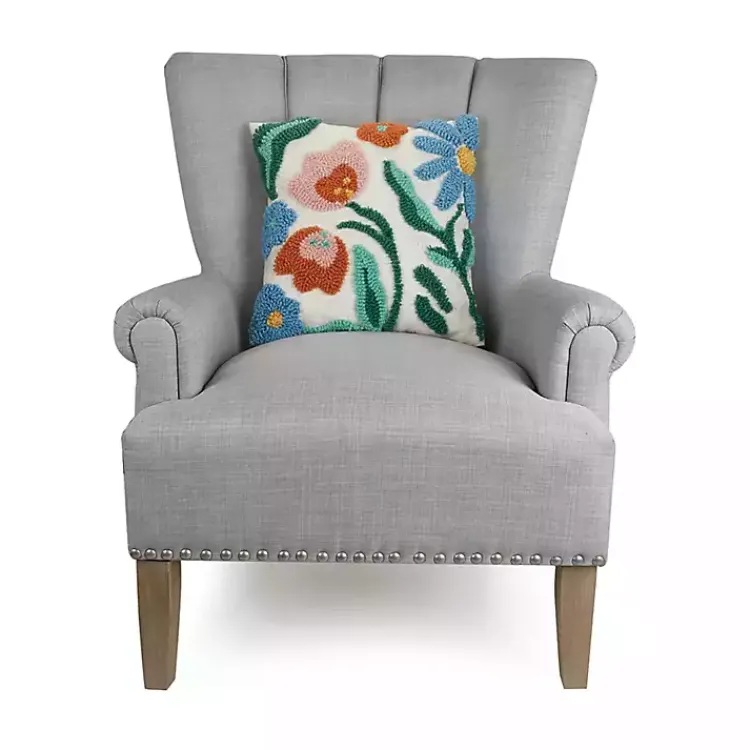 Pillows>Kirklands Home Rainbow Florals Hooked Wool Pillow