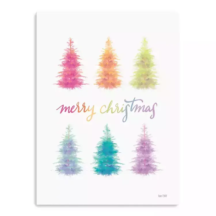 Christmas Art & Wall Decor>Kirklands Home Rainbow Merry Christmas Canvas Art Print