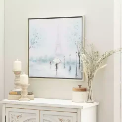 Kirklands Home Rainy Paris Blues Transitional Framed Wall Art Outlet