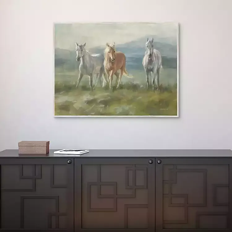 Kirklands Home Rangeland Horses Framed Canvas Art Print Clearance