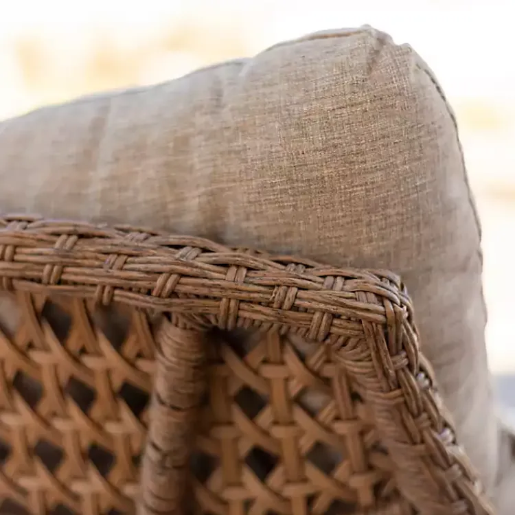 Kirklands Home Rattan Scoop Chairs with Cushions, Set of 2 Clearance