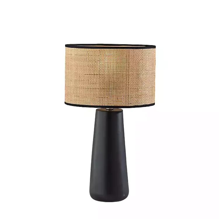 Kirklands Home Rattan Shade Base Table Lamp Black Best