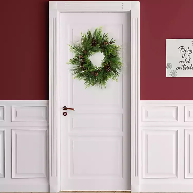 Christmas Wreaths>Kirklands Home Real Touch Pine and Cedar Jingle Bell Wreath