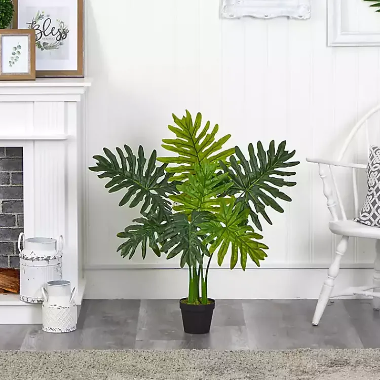 Trees & Topiaries>Kirklands Home Real Touch Potted Tree Philodendron, 36 in.