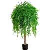 Trees & Topiaries>Kirklands Home Real Touch Willow Tree in Black Planter, 4 ft.