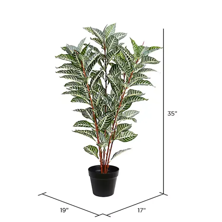 Trees & Topiaries>Kirklands Home Real Touch Zebra Plant in Nursery Planter