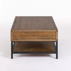 Kirklands Home Reclaimed Wood Keeping Drawers Coffee Table Brown