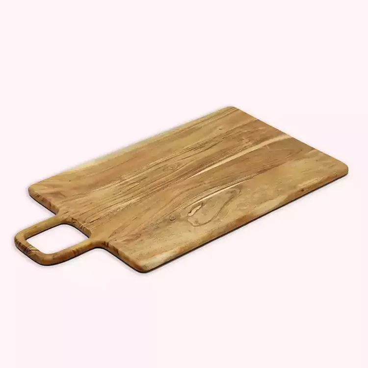 Kirklands Home Rectangle Acacia Wood Paddle Handle Board Brown New
