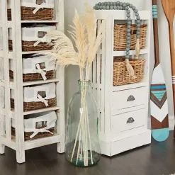 Vases>Kirklands Home Recycled Glass Clear Aqua Floor Vase Blue