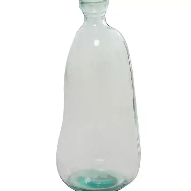 Vases>Kirklands Home Recycled Glass Clear Aqua Floor Vase Blue