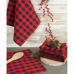 Christmas Dining & Entertaining>Kirklands Home Red & Black Buffalo Check Kitchen Towels, Set of 6