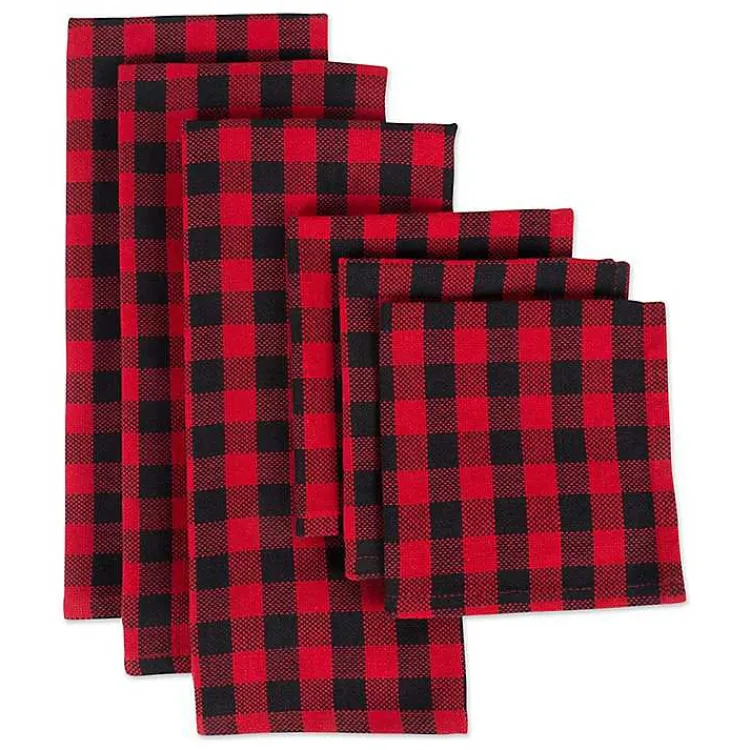 Christmas Dining & Entertaining>Kirklands Home Red & Black Buffalo Check Kitchen Towels, Set of 6