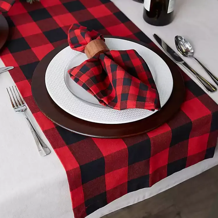 Christmas Dining & Entertaining>Kirklands Home Red & Black Buffalo Check Table Runner