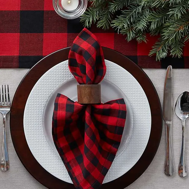 Christmas Dining & Entertaining>Kirklands Home Red & Black Buffalo Check Table Runner
