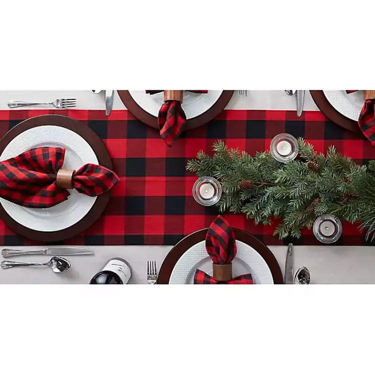 Christmas Dining & Entertaining>Kirklands Home Red & Black Buffalo Check Table Runner