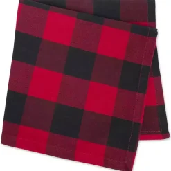 Christmas Dining & Entertaining>Kirklands Home Red & Black Buffalo Check Napkins, Set of 6
