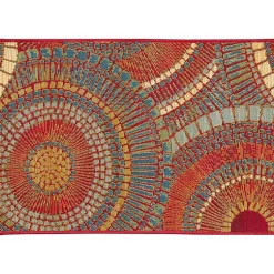 Kirklands Home Red & Blue Circles Indoor/Outdoor Rug, 3x4 Clearance