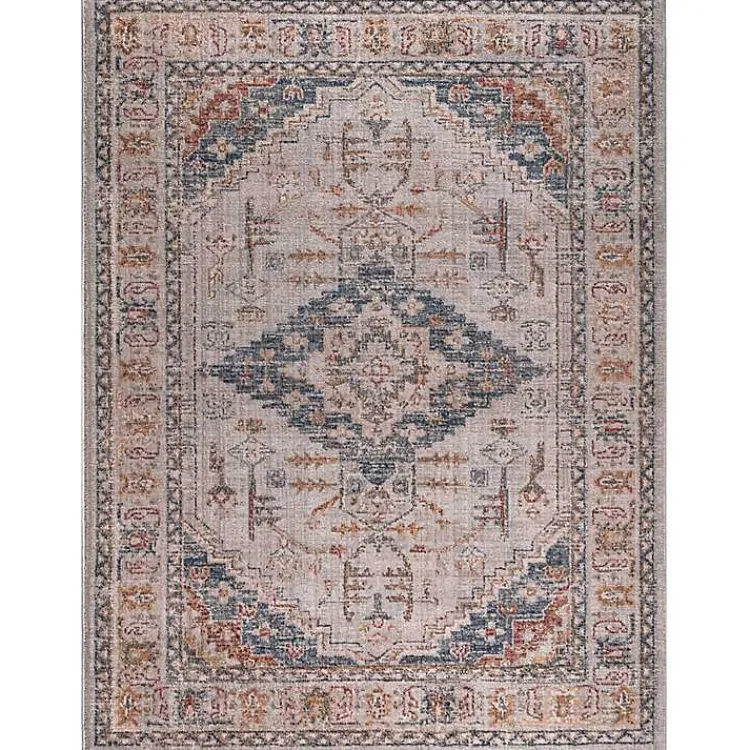 Kirklands Home Red & Blue Vintage Medallion Area Rug, 5x7 Clearance