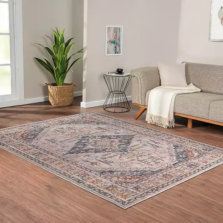 Kirklands Home Red & Blue Vintage Medallion Area Rug, 5x7 Clearance