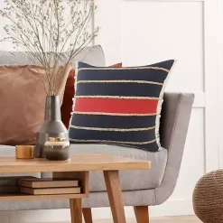 Pillows>Kirklands Home Red & Navy Nautical Rope Throw Pillow, 24x24