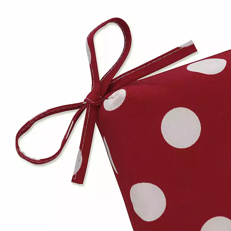 Kirklands Home Red & White Polka Dot Outdoor Chaise Cushion Sale