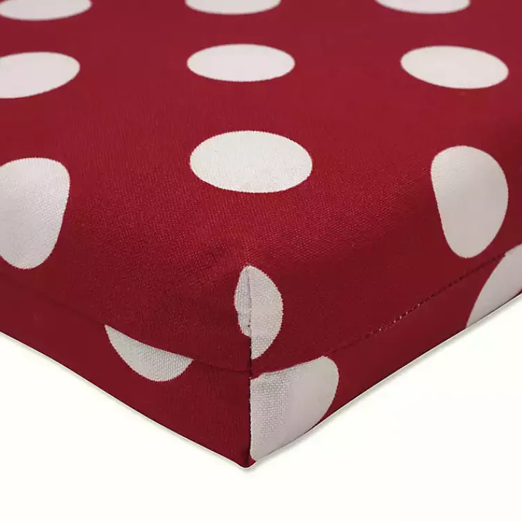 Kirklands Home Red & White Polka Dot Outdoor Chair Cushion New