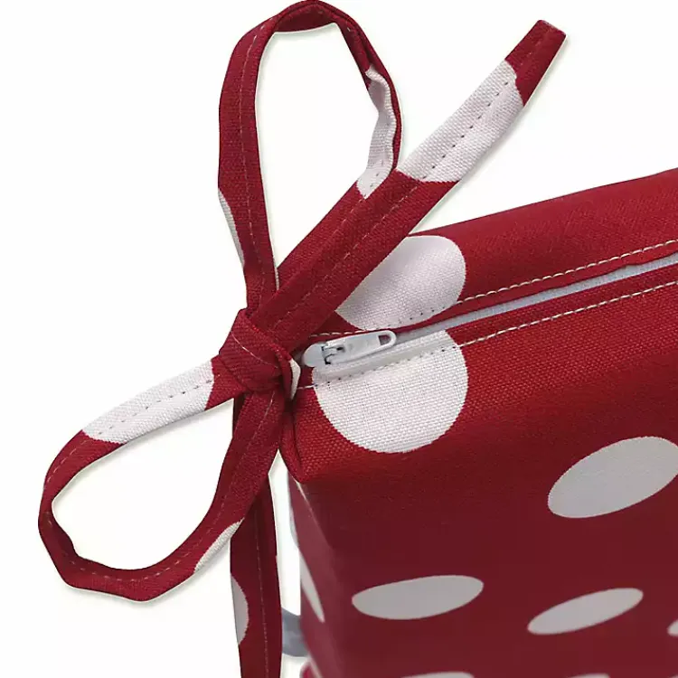 Kirklands Home Red & White Polka Dot Square Cushions, Set of 2 Outlet