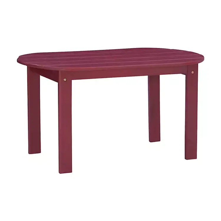 Kirklands Home Acacia Wood Oval Adirondack Coffee Table Red Hot