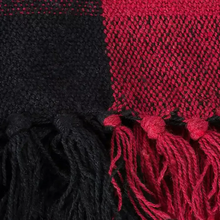 Blankets & Throws>Kirklands Home Red and Black Buffalo Check Throw