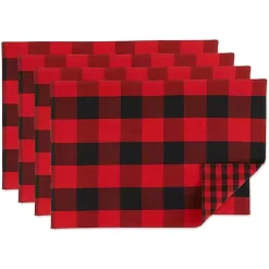 Christmas Dining & Entertaining>Kirklands Home Red and Black Gingham Placemats, Set of 4