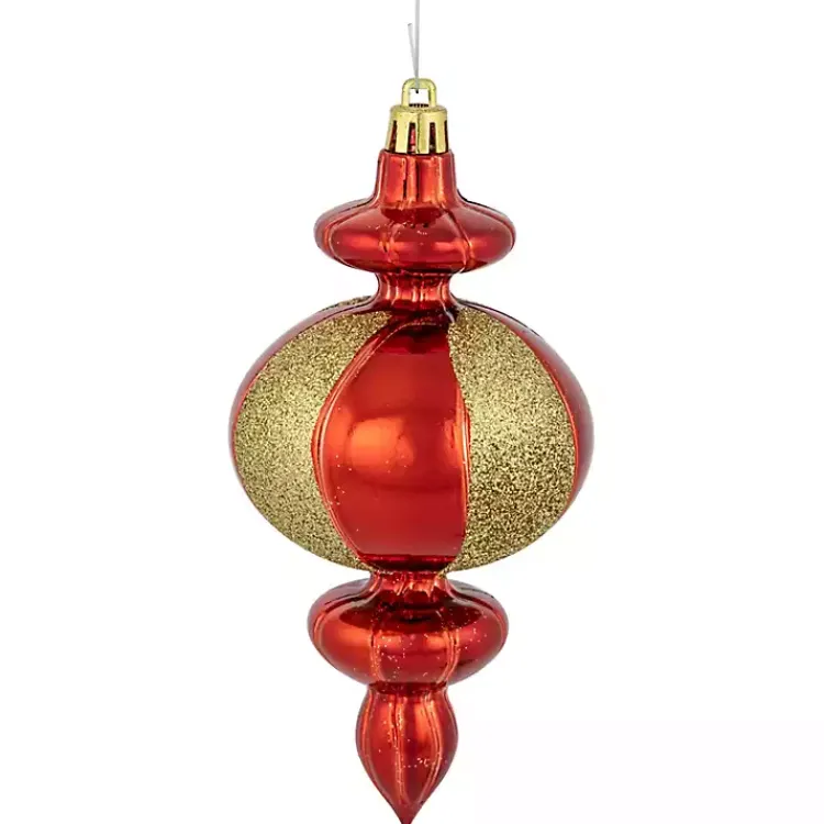 Christmas Ornaments>Kirklands Home Red and Gold Finial Ornaments, Set of 8