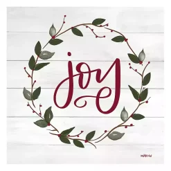 Christmas Art & Wall Decor>Kirklands Home Red and Green Joy Wreath Canvas Art Print