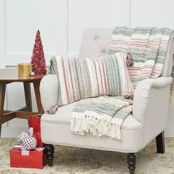 Blankets & Throws>Kirklands Home Red and Green Nordic Stripe Throw