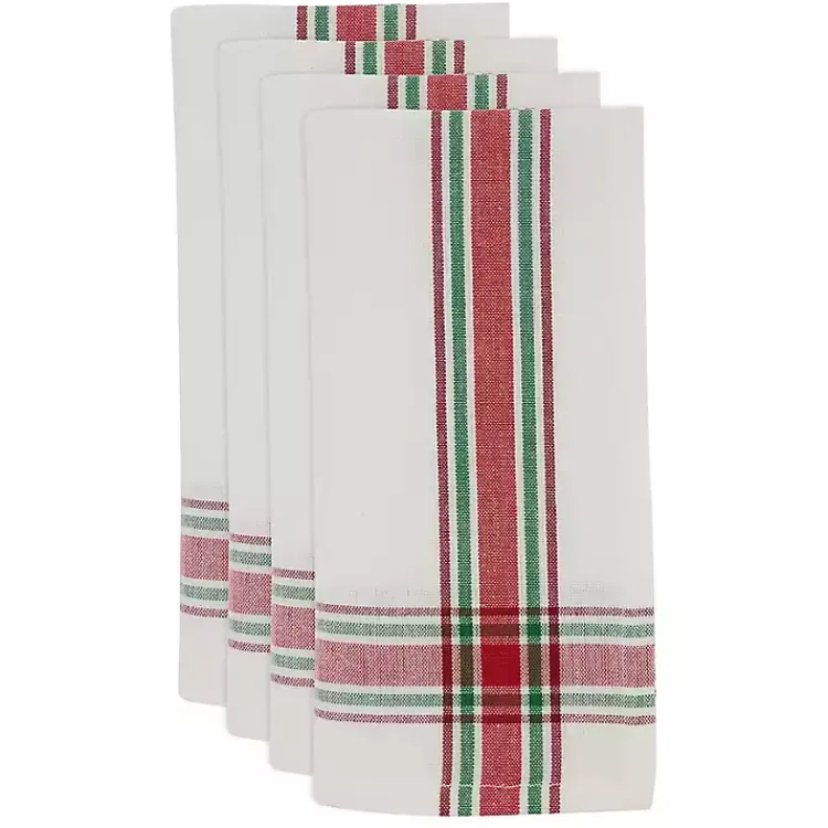 Christmas Dining & Entertaining>Kirklands Home Red and Green Plaid Napkins, Set of 4