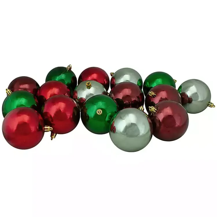 Christmas Ornaments>Kirklands Home Red and Green Shatterproof Ornaments, Set of 32
