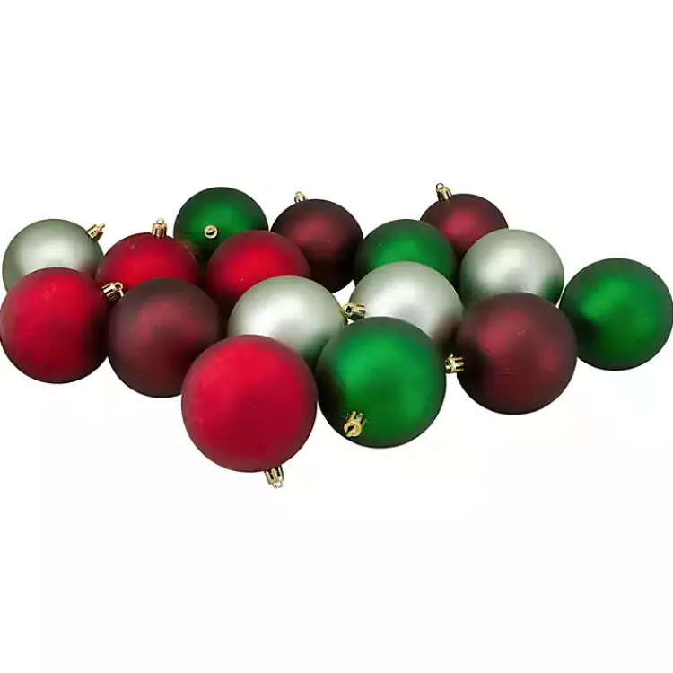 Christmas Ornaments>Kirklands Home Red and Green Shatterproof Ornaments, Set of 32