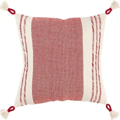 Pillows>Kirklands Home Red and Ivory Color Block Pillow