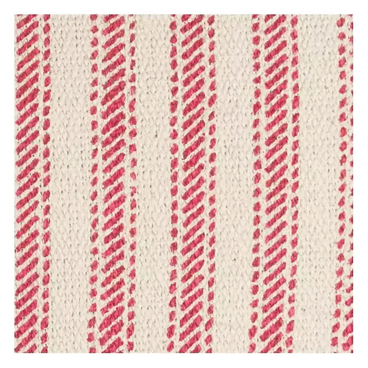 Christmas Pillows>Kirklands Home and Natural Ticking Stripe Pillow Red