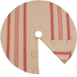 Christmas Tree Skirts & Collars>Kirklands Home Red and Tan Striped Tree Skirt