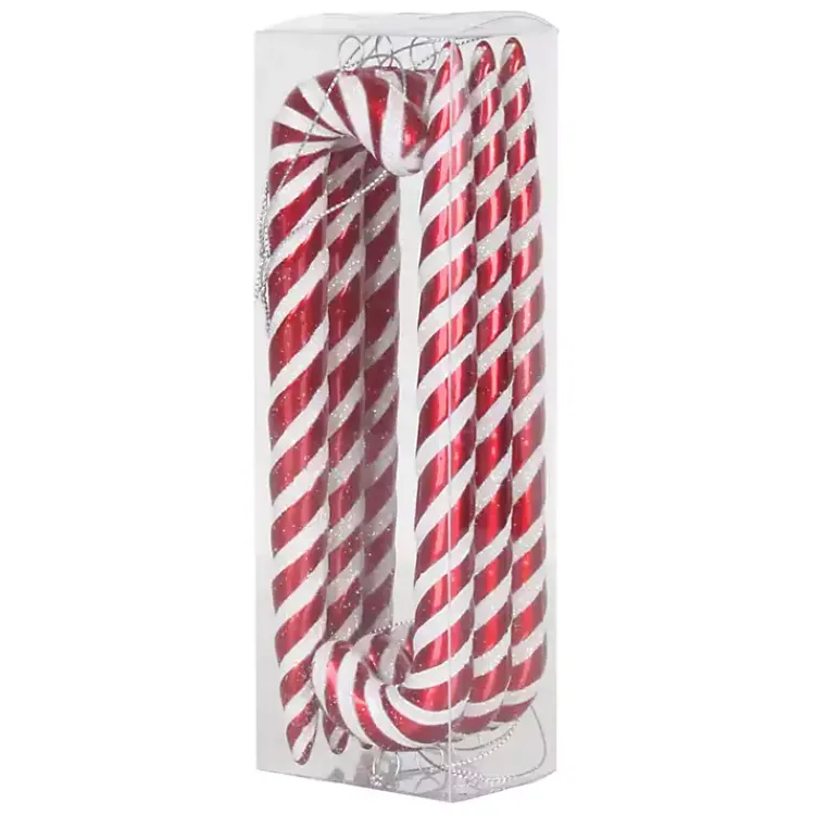 Christmas Ornaments>Kirklands Home and White Candy Cane Ornaments, Set of 6 Red