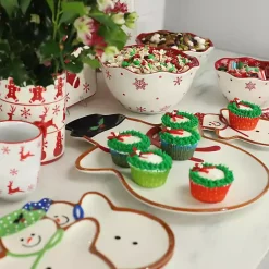 Kirklands Home Red and White Nesting Christmas Bowls, Set of 3 Best