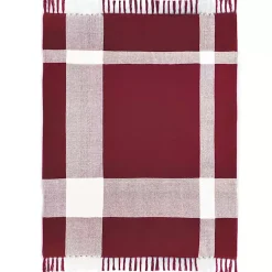 Blankets & Throws>Kirklands Home Red and White Plaid Organic Cotton Throw