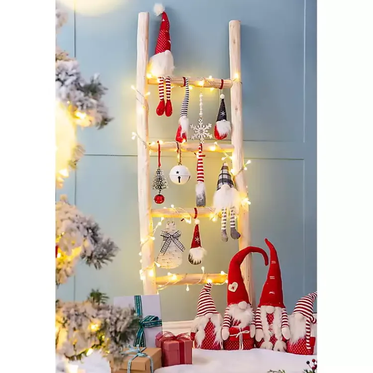 Christmas Decorations>Kirklands Home Red and White Plush Gnome Decoration