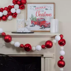 Christmas Tree Decorations>Kirklands Home Red and White Shatterproof Ornament Tree Garland