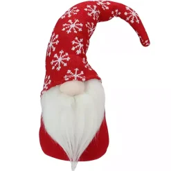 Christmas Decorations>Kirklands Home Red and White Snowflake Christmas Gnome