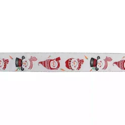 Christmas Tree Decorations>Kirklands Home Red and White Snowman 16 yard Christmas Ribbon