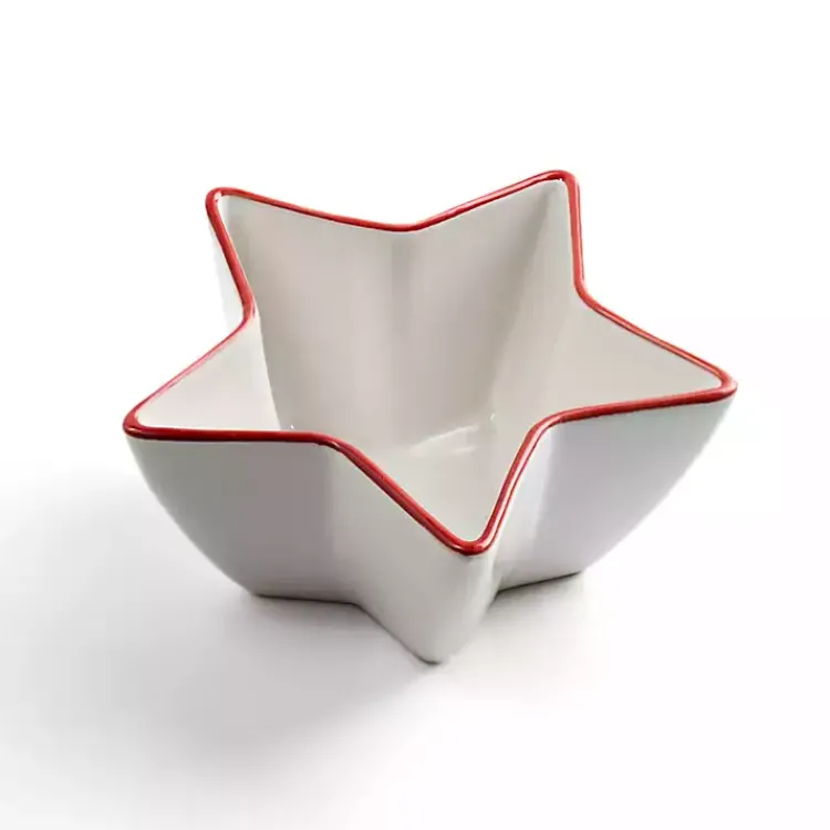 Kirklands Home Red and White Star Appetizer Bowl Online